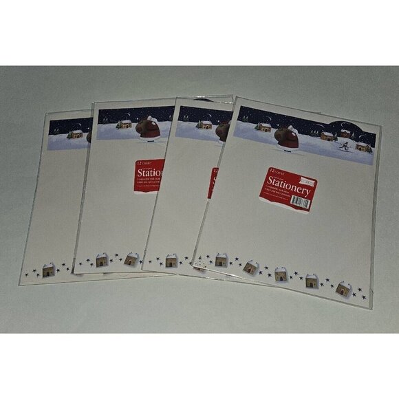 NEW 4 Packs 8.5x11 Letter Paper Stationary Studio G Santa Christmas 12 sheet/pk - Picture 1 of 9
